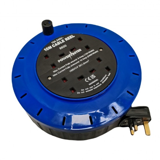 4 WAY EXTENSION GANG REEL WITH THERMAL CUT OUT CABLE LIAD SOCKET HEAVY DUTY 10M