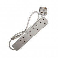MAINS POWER EXTENSION LEAD CABLE ELECTRIC GANG PLUG STRIP SOCKET 13A 4 WAY 1M