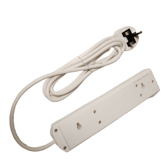 MAINS POWER EXTENSION LEAD CABLE ELECTRIC GANG PLUG STRIP SOCKET 13A 4 WAY 2M