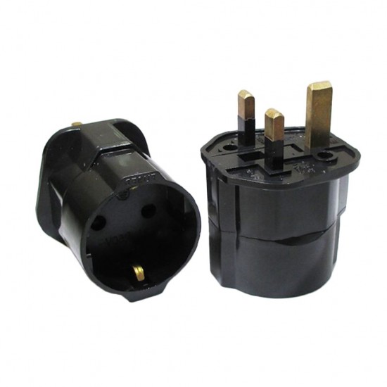PLUG IN 2 PIN TO 3 PIN PLUG ADAPTER EU IRL/UK PLUG MAINS TRAVEL CONTINENTAL TYPE