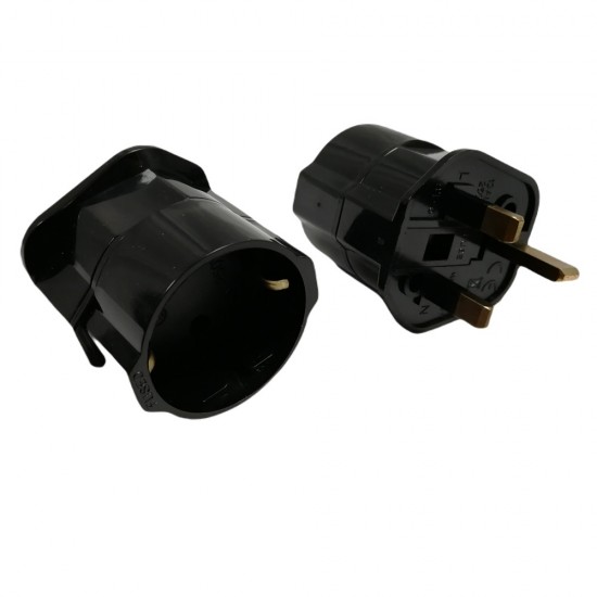 PLUG IN 2 PIN TO 3 PIN PLUG ADAPTER EU IRL/UK PLUG MAINS TRAVEL CONTINENTAL TYPE
