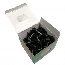 5MM ROUND CABLE CLIPS WALL BLACK NAIL PLUGS AERIAL ELECTRICAL FIXING LEAD 100 5MM ROUND CABLE CLIPS WALL BLACK NAIL PLUGS AERIAL ELECTRICAL FIXING LEAD 100