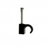 7MM ROUND CABLE CLIPS WALL BLACK NAIL PLUGS AERIAL ELECTRICAL FIXING LEAD 100