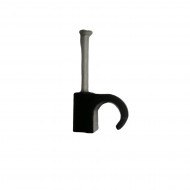 7MM ROUND CABLE CLIPS WALL BLACK NAIL PLUGS AERIAL ELECTRICAL FIXING LEAD 100