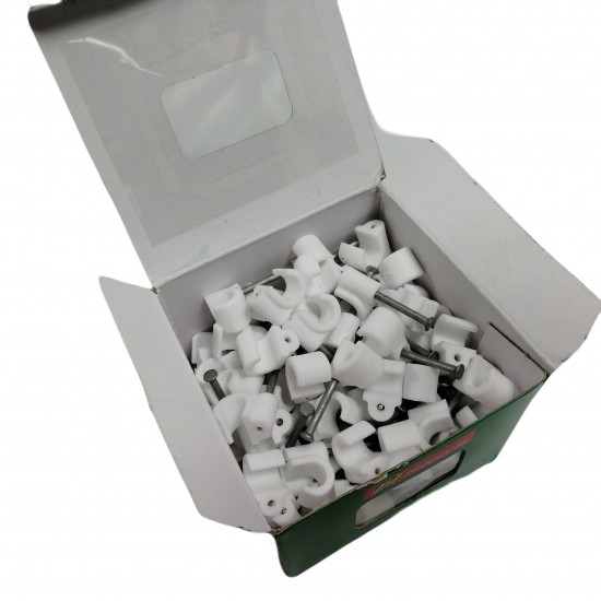 5MM ROUND CABLE CLIPS WALL WHITE NAIL PLUGS AERIAL ELECTRICAL FIXING LEAD 100 from Satcity.ie Ireland Limerick 5MM ROUND CABLE CLIPS WALL WHITE NAIL PLUGS AERIAL ELECTRICAL FIXING LEAD 100