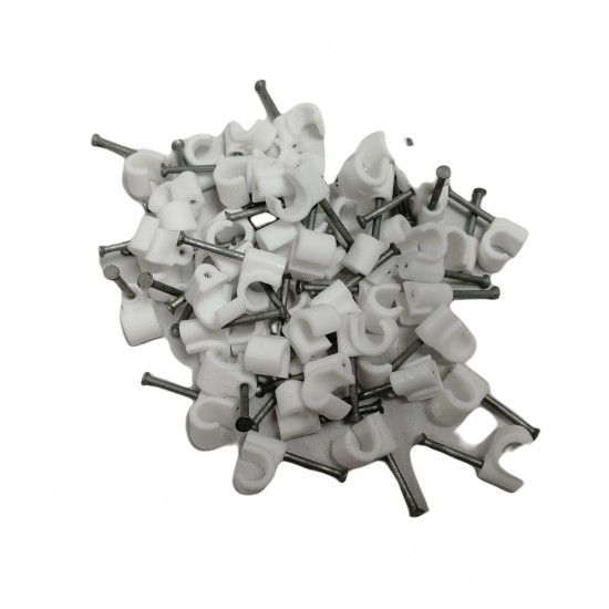 7MM ROUND CABLE CLIPS WALL WHITE NAIL PLUGS AERIAL ELECTRICAL FIXING LEAD 100 from Satcity.ie Ireland Limerick 7MM ROUND CABLE CLIPS WALL WHITE NAIL PLUGS AERIAL ELECTRICAL FIXING LEAD 100