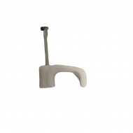 10MM WHITE TWIN DOUBLE SHOTGUN SATELLITE CABLE CLIPS STEEL PIN STRONG NYLON 100