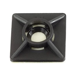 BLACK ADHESIVE SCREW CABLE TIE ZIP BASE SELF STICK FIXING WIRE MOUNTS 100 PCS