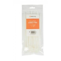 WHITE 200MM X 3.6MM CABLE ZIP TIES NYLON WRAPS HIGH QUALITY STRONG 100 PACK