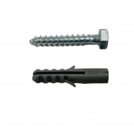 M10X50MM M8 STAINLESS STEEL COACH SCREWS HEX HEAD SCREW WITH NYLON WALL PLUGS 1