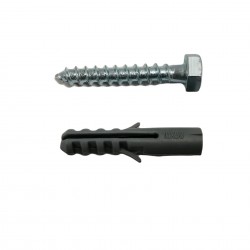 M10X50MM M8 STAINLESS STEEL COACH SCREWS HEX HEAD SCREW WITH NYLON WALL PLUGS 1