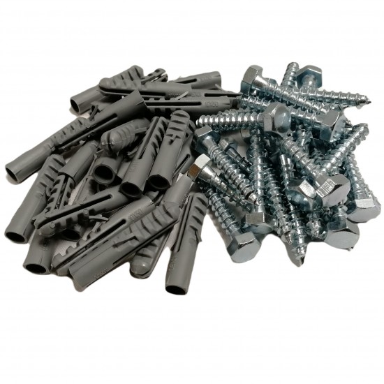 M10X50MM M8 STAINLESS STEEL COACH SCREWS HEX HEAD SCREW WITH NYLON WALL PLUGS 50 from Satcity.ie Ireland Limerick M10X50MM M8 STAINLESS STEEL COACH SCREWS HEX HEAD SCREW WITH NYLON WALL PLUGS 100