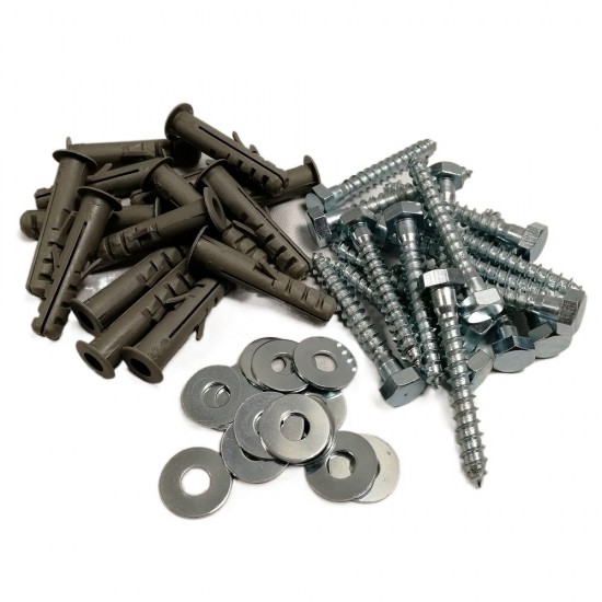 M10X60MM M8 STAINLESS STEEL COACH SCREWS HEX HEAD SCREW WITH NYLON WALL PLUGS 50