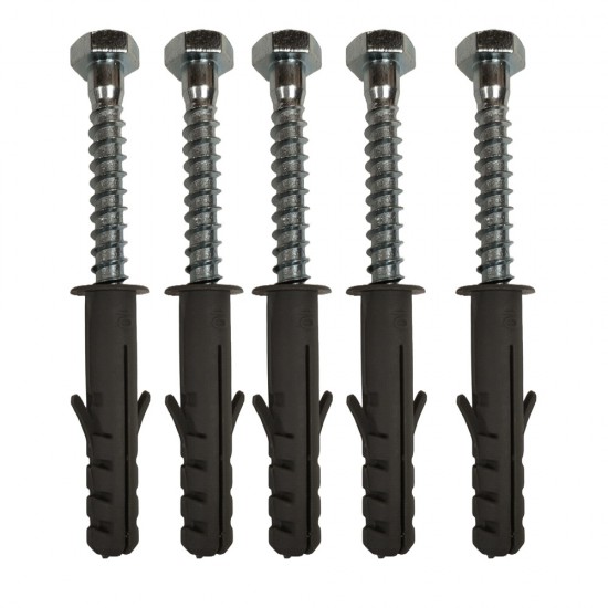 M10X60MM M8 STAINLESS STEEL COACH SCREWS HEX HEAD SCREW WITH NYLON WALL PLUGS 50