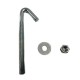 M10 x 140mm J Bolts, Hook Bolts, Roofing Bolts & Nuts, Threaded 50mm