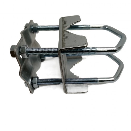 DOUBLE SHELLEY CLAMP 8 NUT AERIAL POLE UNIVERSAL MAST CB HAM TV BRACKET 2"x 2"