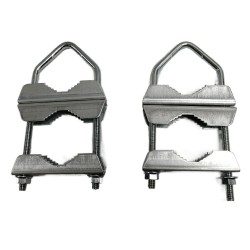 DOUBLE U CLAMP SET ANTENNA MAST V-JAW BRACKET U BOLT MOUNTING HARDWARE 2 SETS DOUBLE U CLAMP SET ANTENNA MAST V-JAW BRACKET U BOLT MOUNTING HARDWARE 2 SETS