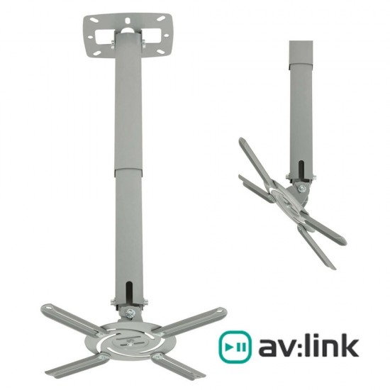 ADJUSTABLE PROJECTOR CEILING MOUNT BRACKET TILT SILVER UNIVERSAL LCD DLP MONITOR