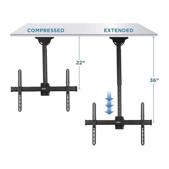 2 TV Ceiling Bracket for 32-70" TVs (1060 - 1560 mm from Ceiling / 45KG x 2)
