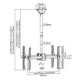 2 TV Ceiling Bracket for 32-70" TVs (1060 - 1560 mm from Ceiling / 45KG x 2)