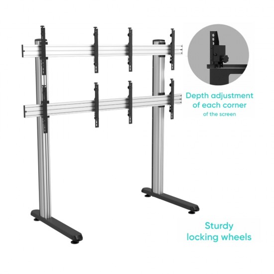 Revez 4 Screen Video Wall for 45-55inch Displays 2x2