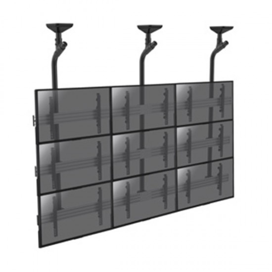 Revez 9 Screen Ceiling Mounted Video Wall for 45-50inch Screens 3x3