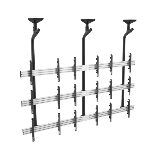 Revez 9 Screen Ceiling Mounted Video Wall for 45-50inch Screens 3x3