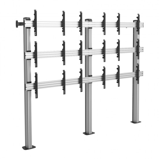 Revez 9 Screen Video Wall Bolt Down Stand for 45-50" Displays (3X3)