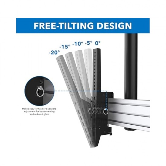 Revez Dual Screen Ceiling Mount with Extended Pole for 45-55" Screens from Satcity.ie Ireland Limerick Revez Dual Screen Ceiling Mount with Extended Pole for 45-55 inch Screens
