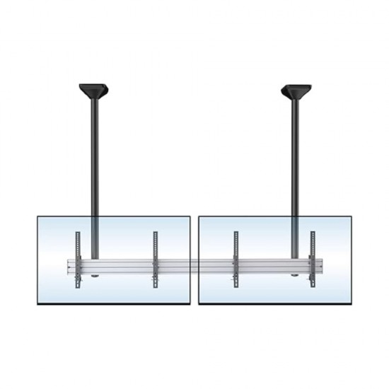 Revez Dual Screen Ceiling Mount with Extended Pole for 45-55" Screens from Satcity.ie Ireland Limerick Revez Dual Screen Ceiling Mount with Extended Pole for 45-55 inch Screens