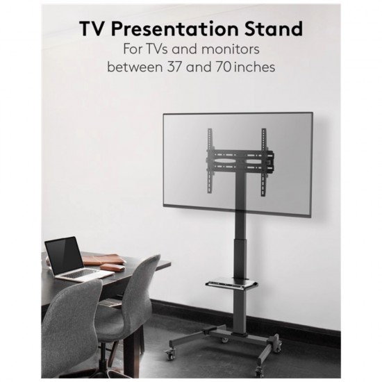 TV Presentation Stand 37-70 Inch Mobile TV Stand Rolling Cart Floor Stand Mount
