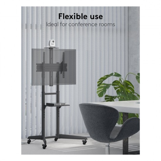 TV Presentation Stand PRO 37-70 Inch with Camera Shelf Mobile TV Rolling Cart 