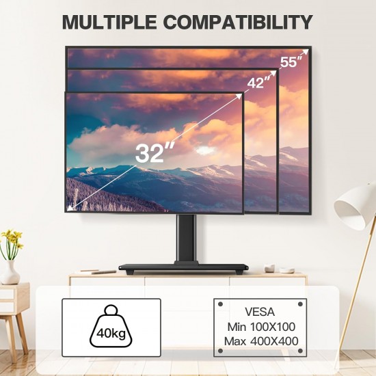 UNIVERSAL TV STAND TABLE TOP PEDESTAL WITH BRACKET M 17’’-55’’ ADJUSTABLE STAND