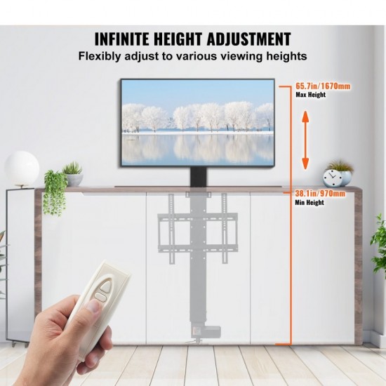 Motorised In Cabinet Electric Lift TV Mount for TVs up to 80 inch (Tuya App/Alexa/Google Home)