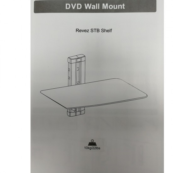 BLACK GLASS FLOATING SHELF SINGLE WALL MOUNTED UNDER WALL BRACKET TVs STB DVD