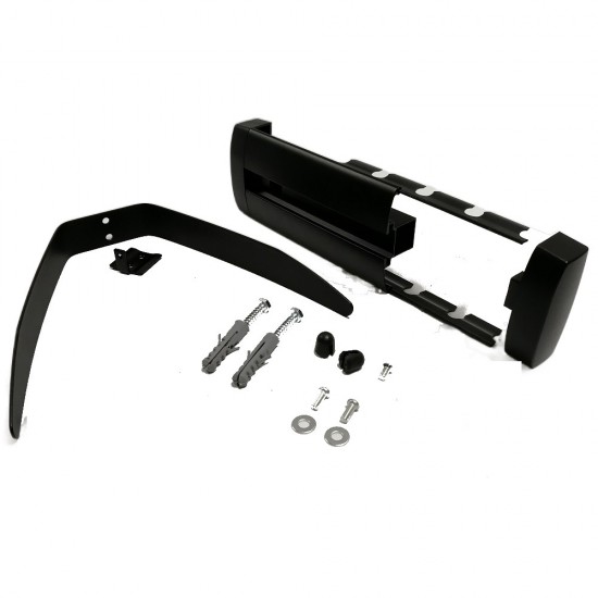 BLACK GLASS FLOATING SHELF SINGLE WALL MOUNTED UNDER WALL BRACKET TVs STB DVD