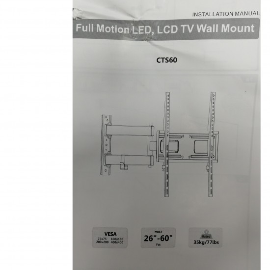 Articulating Curved & Flat Panel TV Bracket CTS60 for 26- 60 inch Plasma/LED/LCD Tvs