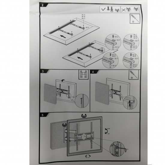 Articulating Curved & Flat Panel TV Bracket CTS60 for 26- 60 inch Plasma/LED/LCD Tvs