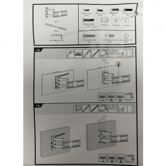 Articulating Curved & Flat Panel TV Bracket CTS60 for 26- 60 inch Plasma/LED/LCD Tvs