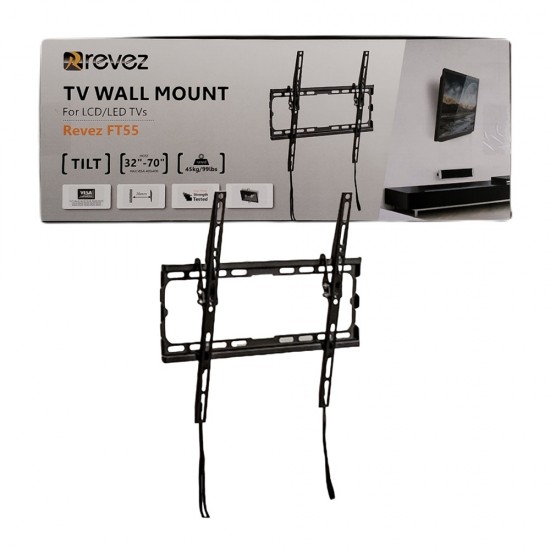 FLAT TILT TV WALL BRACKET MOUNT FOR 32 - 70 INCH FT55 LCD LED PLASMA TVS MONITOR