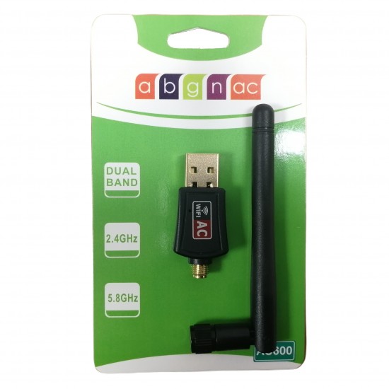 AC600 DUAL BAND 600MBPS 2.4GHZ 5GHZ WIRELESS USB WIFI ADAPTER DONGLE LAN LAPTOP