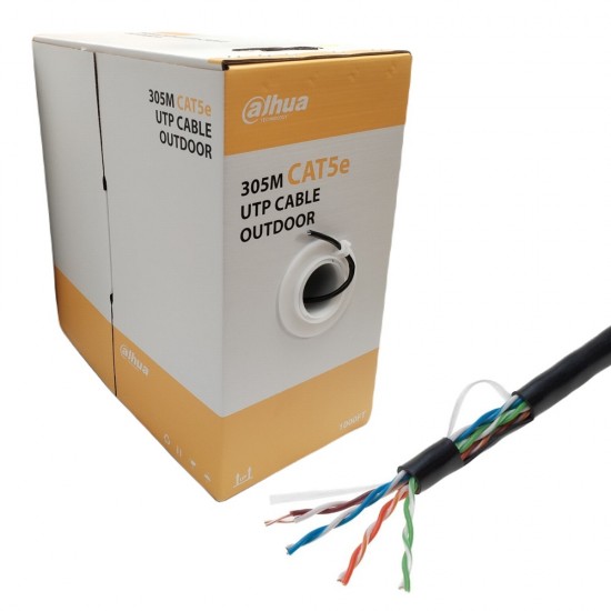 Dahua 305mtr Outdoor Bare Copper CAT5e  Cable Network Internet CCTV RJ45 