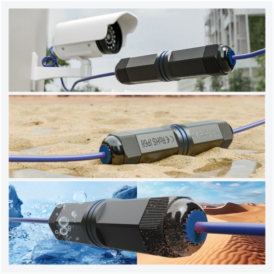 Outdoor CAT6A RJ45 Coupler - Dustproof Waterproof IP67