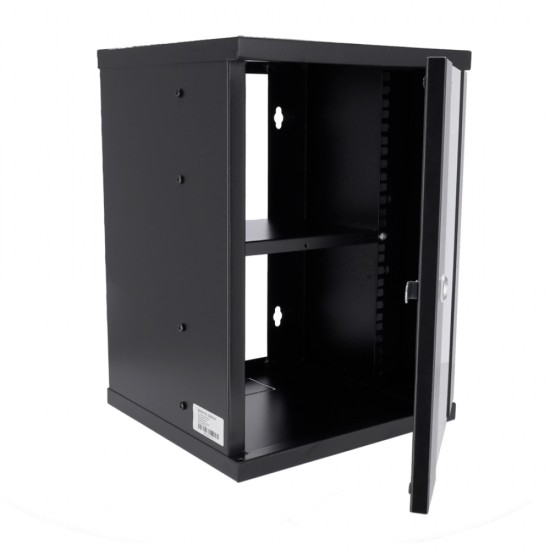 10 Inch 9U Wall Mount Server Cabinet Network Rack Enclosure Locking Glass Door