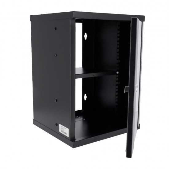 10 Inch 9U Wall Mount Server Cabinet Network Rack Enclosure Locking Glass Door