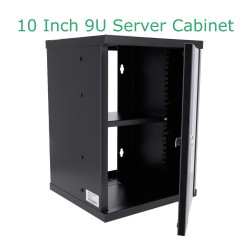 10 Inch 9U Wall Mount Server Cabinet Network Rack Enclosure Locking Glass Door 10 Inch 9U Wall Mount Server Cabinet Network Rack Enclosure Locking Glass Door