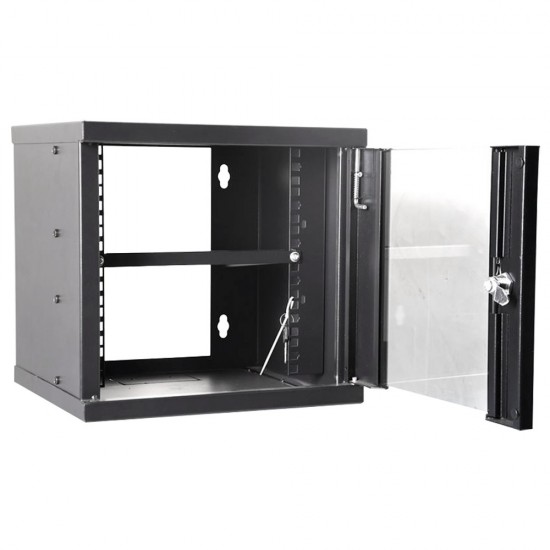 10 Inch 6U Wall Mount Rack Flatpacked Networking Cabinet 300mm Black with Lock from Satcity.ie Ireland Limerick 10 Inch 6U Wall Mount Rack Flatpacked Networking Cabinet 300mm Black