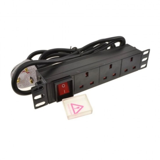 10 inch 3 Way PDU 13 Amp Network Racks Cabinets Mount With Surge Protection for Cabinet from Satcity.ie Ireland Limerick 10 inch 3 Way PDU 13 Amp Network Racks Cabinets Mount With Surge Protection