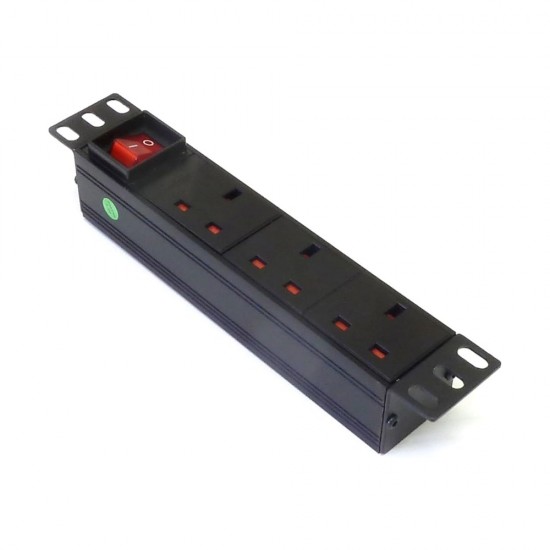 10 inch 3 Way PDU 13 Amp Network Racks Cabinets Mount With Surge Protection for Cabinet from Satcity.ie Ireland Limerick 10 inch 3 Way PDU 13 Amp Network Racks Cabinets Mount With Surge Protection