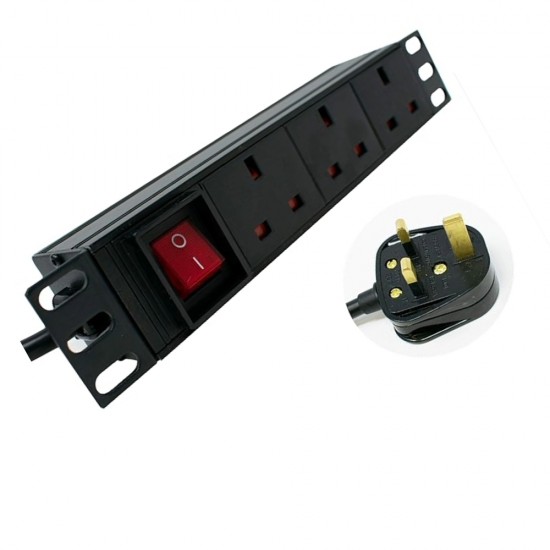 10 inch 3 Way PDU 13 Amp Network Racks Cabinets Mount With Surge Protection for Cabinet from Satcity.ie Ireland Limerick 10 inch 3 Way PDU 13 Amp Network Racks Cabinets Mount With Surge Protection